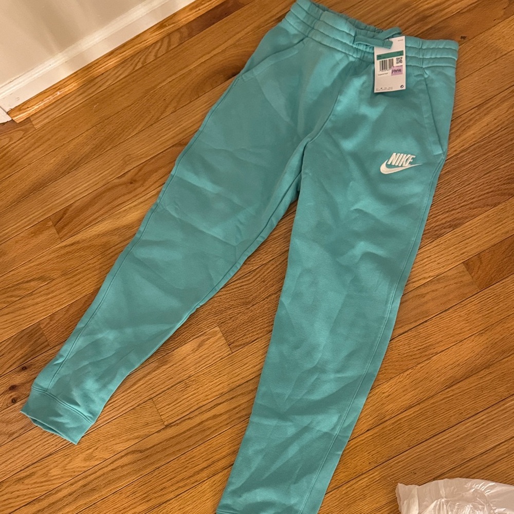 Nike Kids Teal/Turquoise Jogger Pants with White Logo